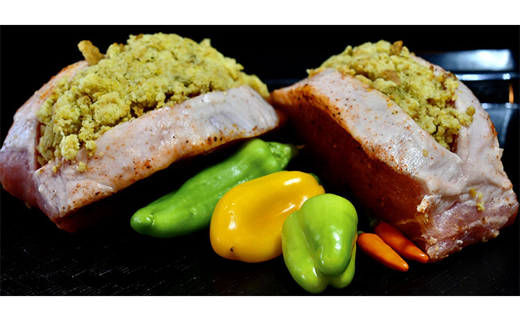 Cornbread Stuffed Boneless Pork Chops